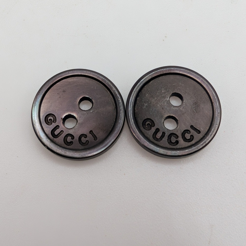Gucci Buttons Bronze Iridescent 10mm 2-Hole Logo 2pc Set Replacement Small Round